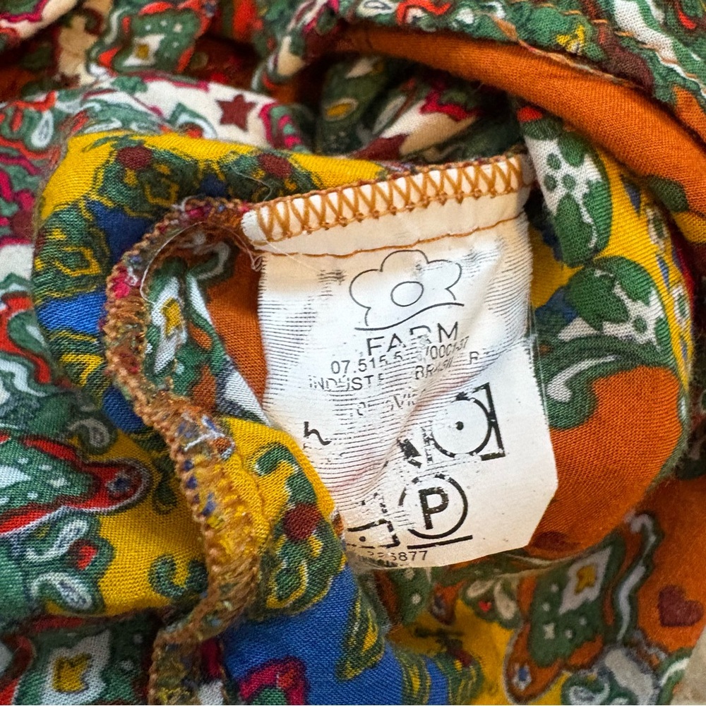 Farm Rio Women’s Colourful Mandel Patterned Button Down Open Back Top Size Small - Picture 10 of 16
